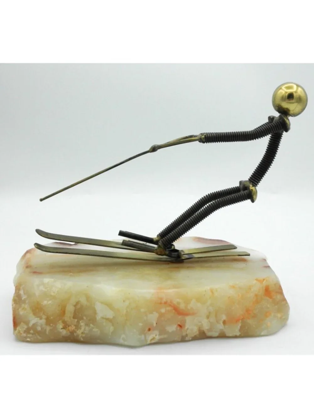 DeMott Sculpture Figure Water Skier Signed 1976